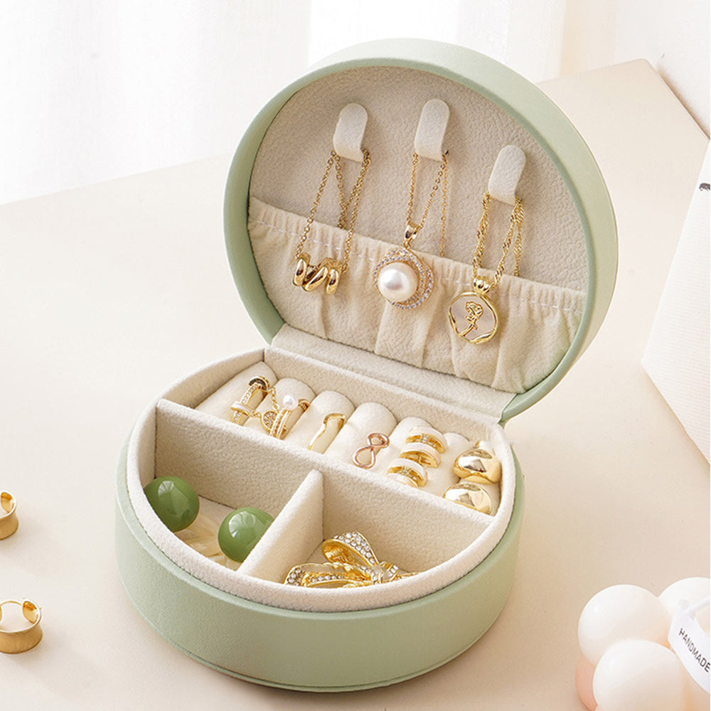 PU Leather Mini Travel Jewelry Storage Box for Earring Necklace