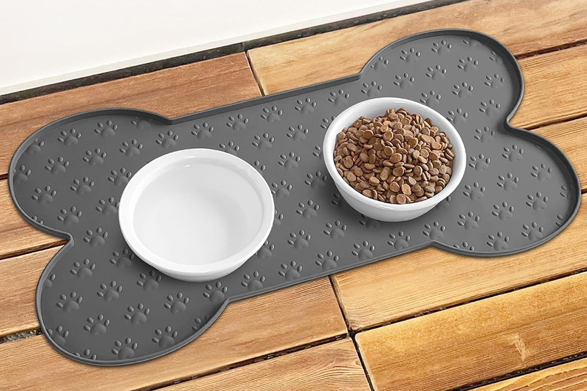 Dog Food Mats for Floors Waterproof Silicone Dog Bowl Mat with Raised Edge