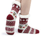 Christmas Non-Slip Floor Socks for Women - Cozy Fleece House Socks with Anti-Slip Sole