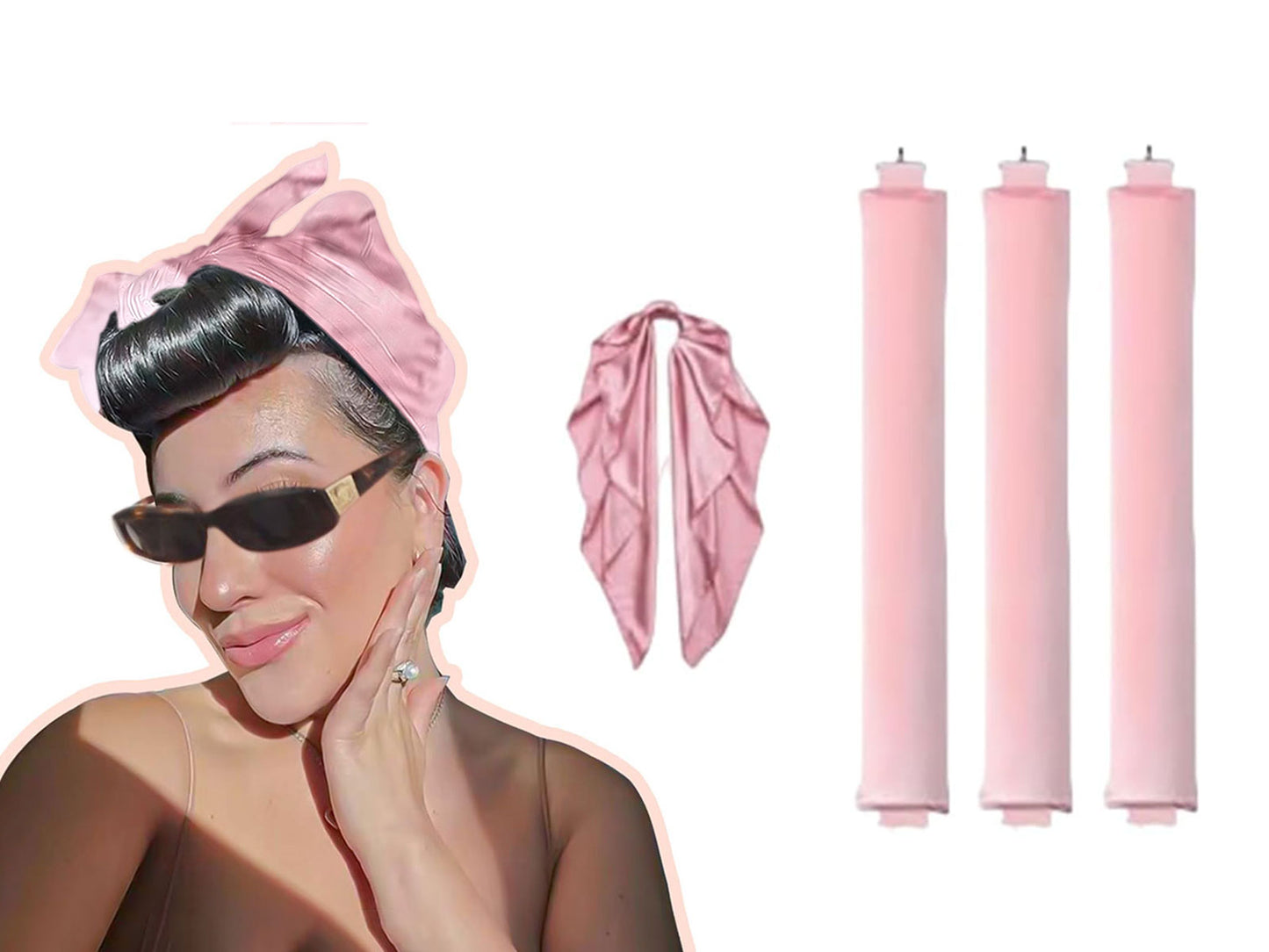 3Pcs Heatless Curling Rod Headband No Heat Wave Hair Curlers Sleep Overnight Set