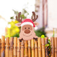 Christmas Fence Peeker Decoration Metal Xmas Outdoor Garden Fence Sign