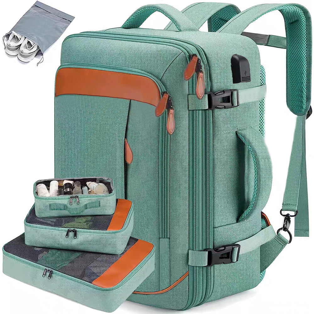 Business Travel Shoulder Backpack with Shoe Bag and Storage Bag