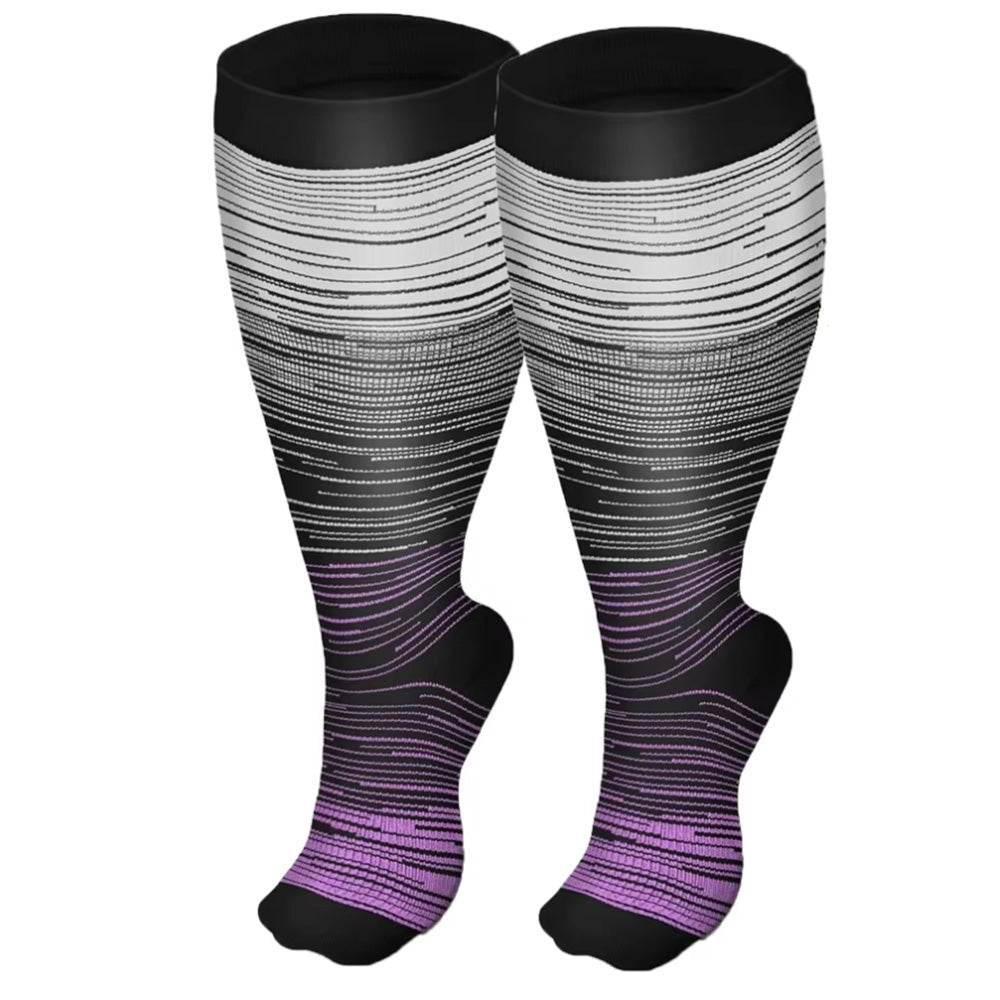 3 Pairs Plus Size Socks for Women Men Knee High Support for Nurses Pregnancy-Style 3