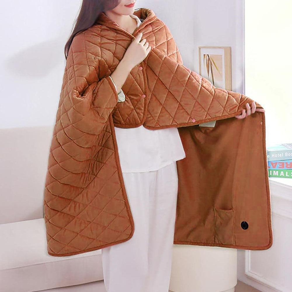 140x100cm USB Plug Electric Heated Shawl Blanket with 3 Heating Levels