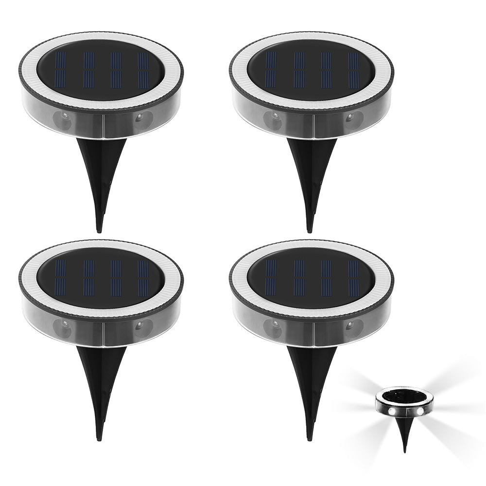 4Pcs Solar Ground Lights Bright In-Ground Outdoor Landscape Lighting Pathway Lawn Patio Yard Deck