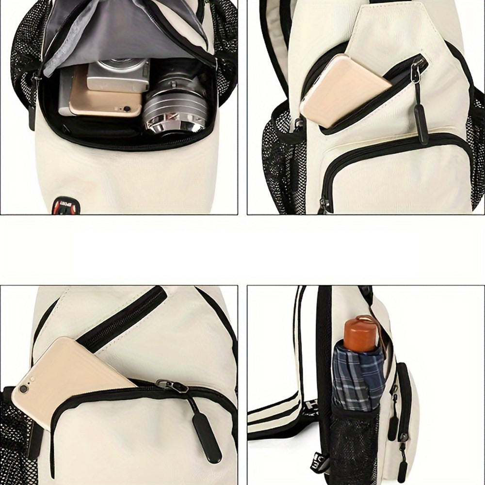 2Pcs Dual-use Water-resistant Chest Bag Outdoor Travel Shoulder Backpack