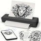 Wireless Bluetooth Portable A4 Thermal Mobile Printer with 100Pcs Thermal Paper