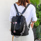 Women's Floral Embroidered Anti Theft Backpack