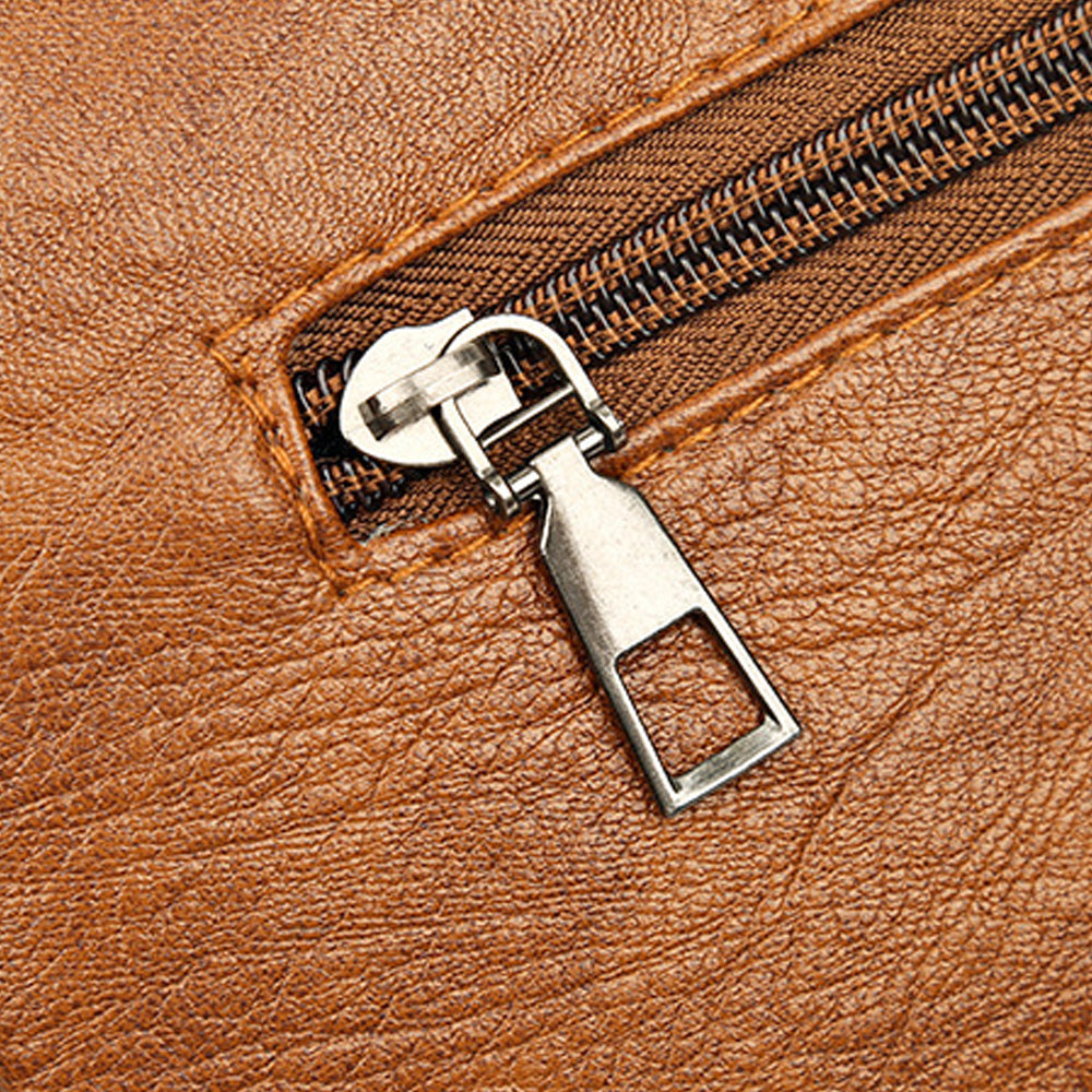 Retro Multi Pockets Crossbody Bag PU Leather Crossbody Shoulder Bag for Women