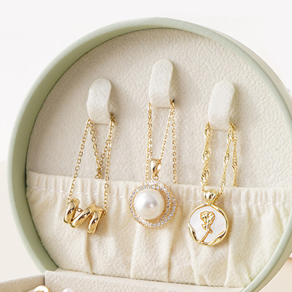 PU Leather Mini Travel Jewelry Storage Box for Earring Necklace