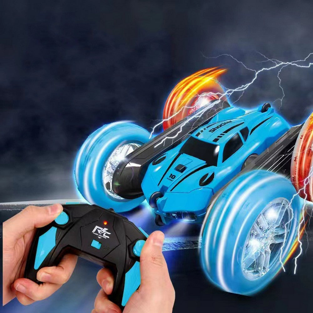 2.4 GHZ 4WD Double Sided RC Stunt Car 360 Degree Rotating Remote Control Crawler with Headlights