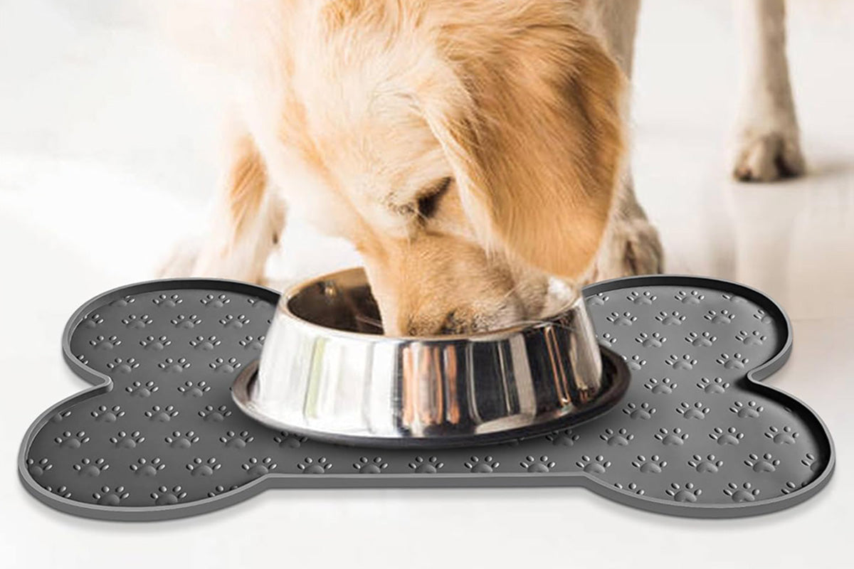 Dog Food Mats for Floors Waterproof Silicone Dog Bowl Mat with Raised Edge