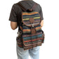 Boho Style Flap Drawstring Backpack