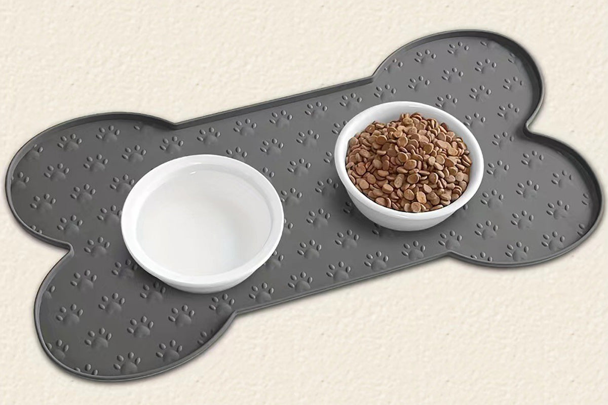 Dog Food Mats for Floors Waterproof Silicone Dog Bowl Mat with Raised Edge