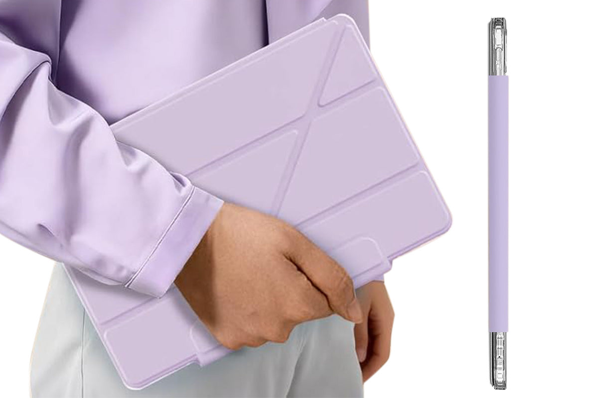 Anti-Bending PC Tablet Case with Multi-Angle Stand Pencil Holder for iPad