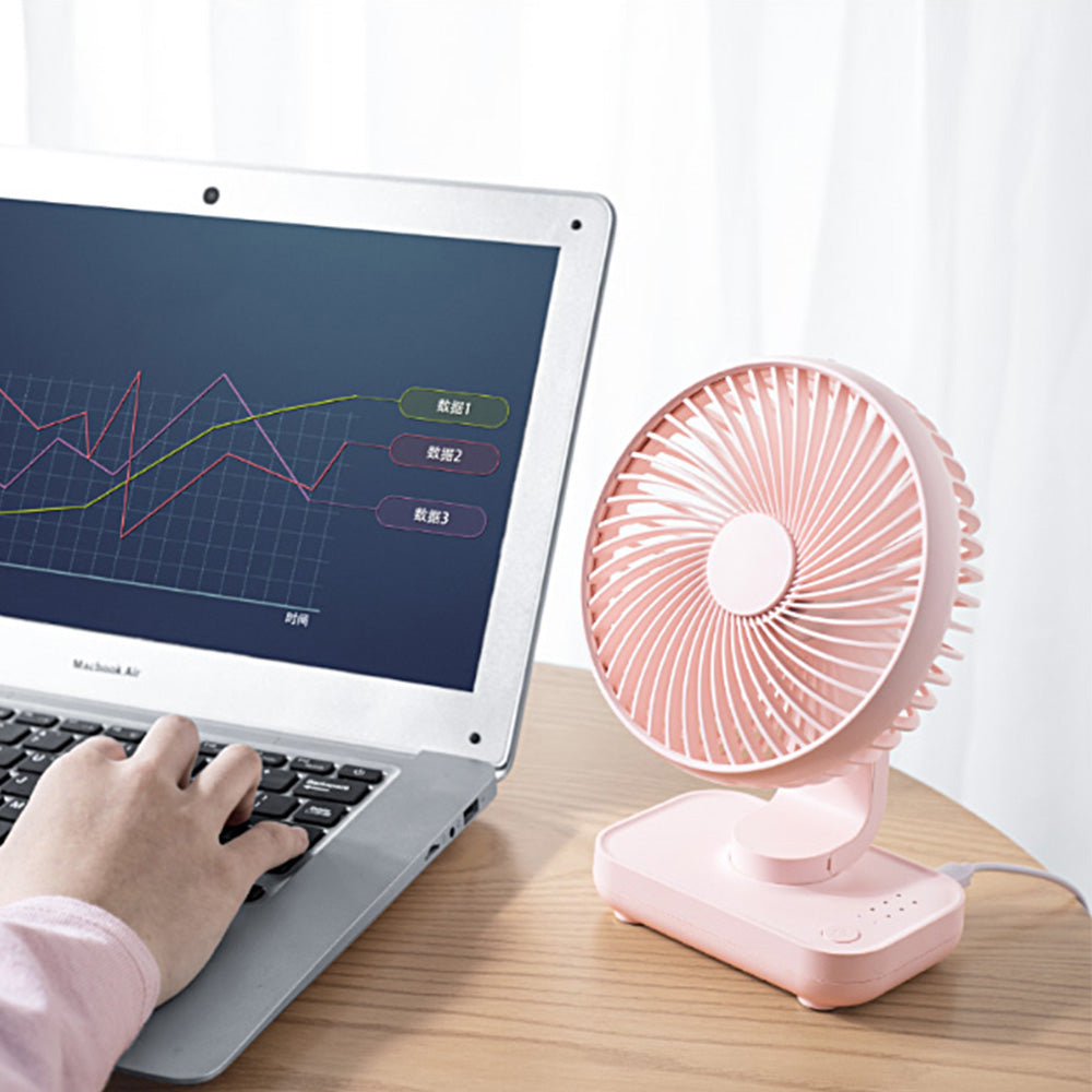 Desk Table Fan Personal USB Small Air Circulator Quiet Dorm Mini Portable 4 Speed Fan