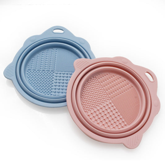 2PCS Foldable Silicone Makeup Brush Cleaner Bowls