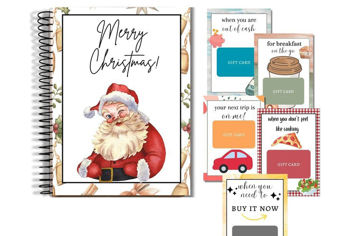 38-Sheets Christmas Gift Card Book Coil Bound Holiday Card Holder