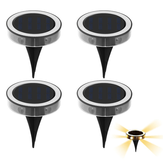 4Pcs Solar Ground Lights Bright In-Ground Outdoor Landscape Lighting Pathway Lawn Patio Yard Deck
