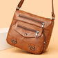 Retro Multi Pockets Crossbody Bag PU Leather Crossbody Shoulder Bag for Women