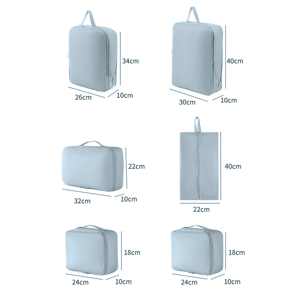 6-Piece Travel Luggage Packing Cubes Organizer Bags Set