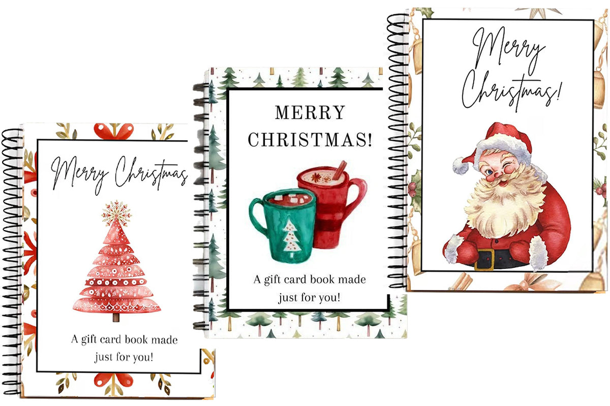 38-Sheets Christmas Gift Card Book Coil Bound Holiday Card Holder