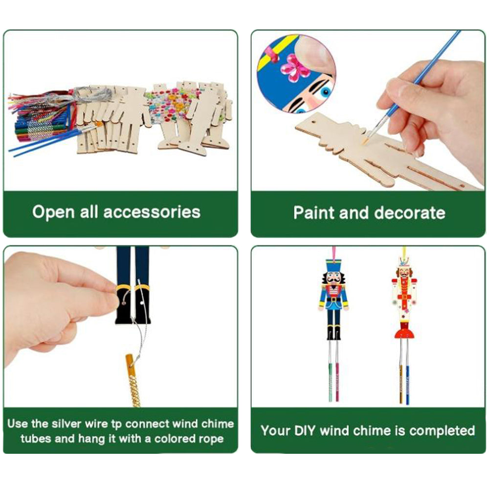 3D Rotating Nutcracker Wind Chime Kit for Kids Make Your Own Wind Chime Wooden Arts