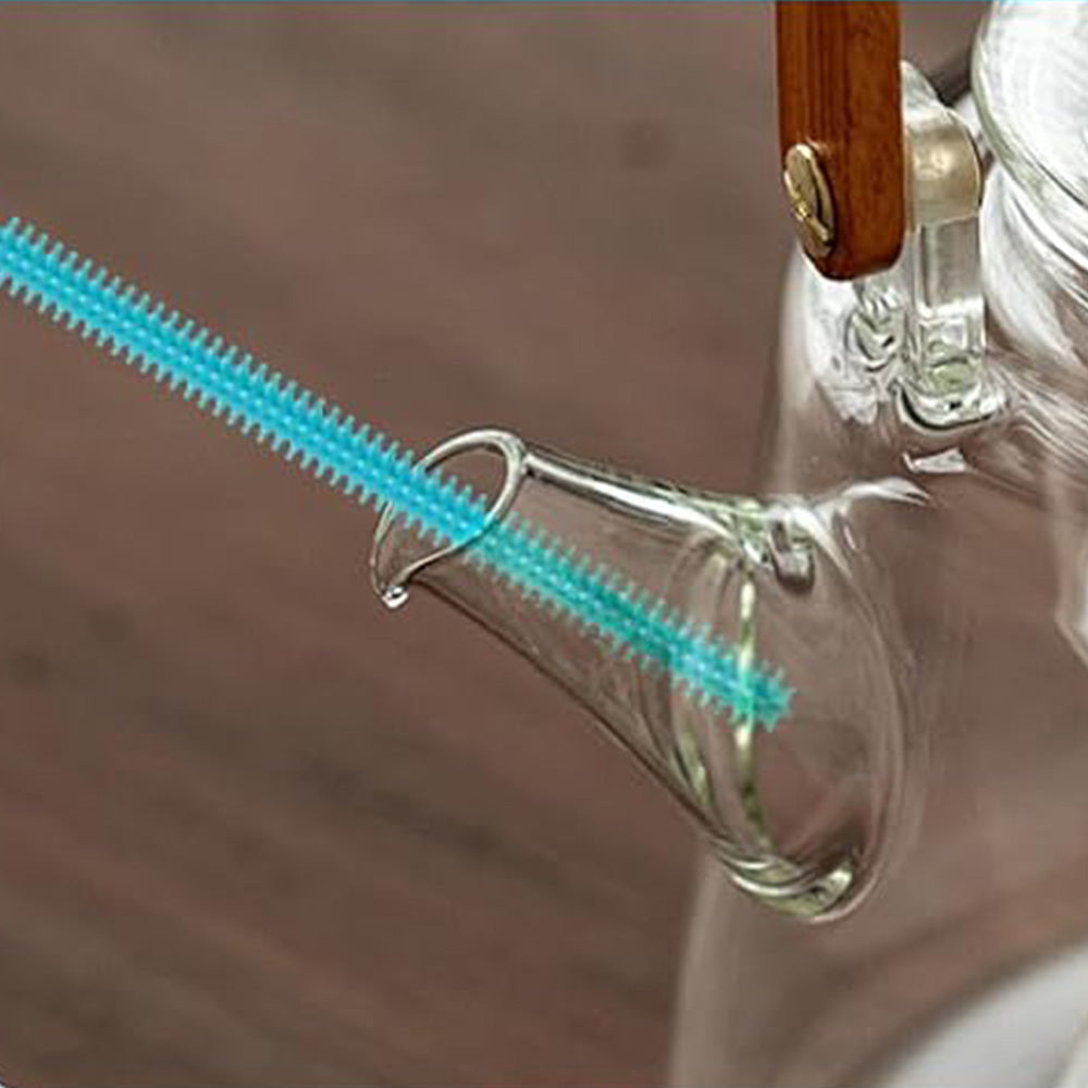 2Pcs Silicone Straw Cleaner Brush Non-slip Handle for Clearing Glass Smoothie Straws