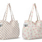 Corduroy Tote Bag with Side Water Bottle Pockets Large Shoulder Bag Casual Handbag