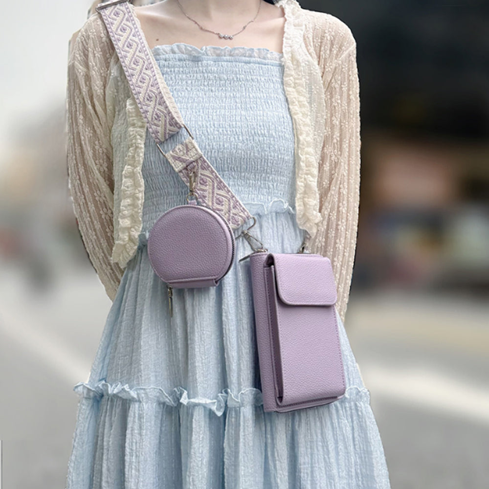 PU Leather Cell Phone Purse Small Crossbody Bags With Credit Card Slot