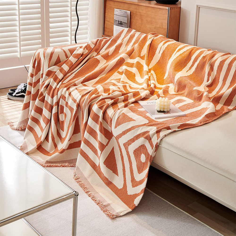 Boho Plaid Sofa Cover