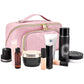 Large Capacity PU Leather Water-Resistant Checkered Cosmetic Bag Travel Makeup Bag