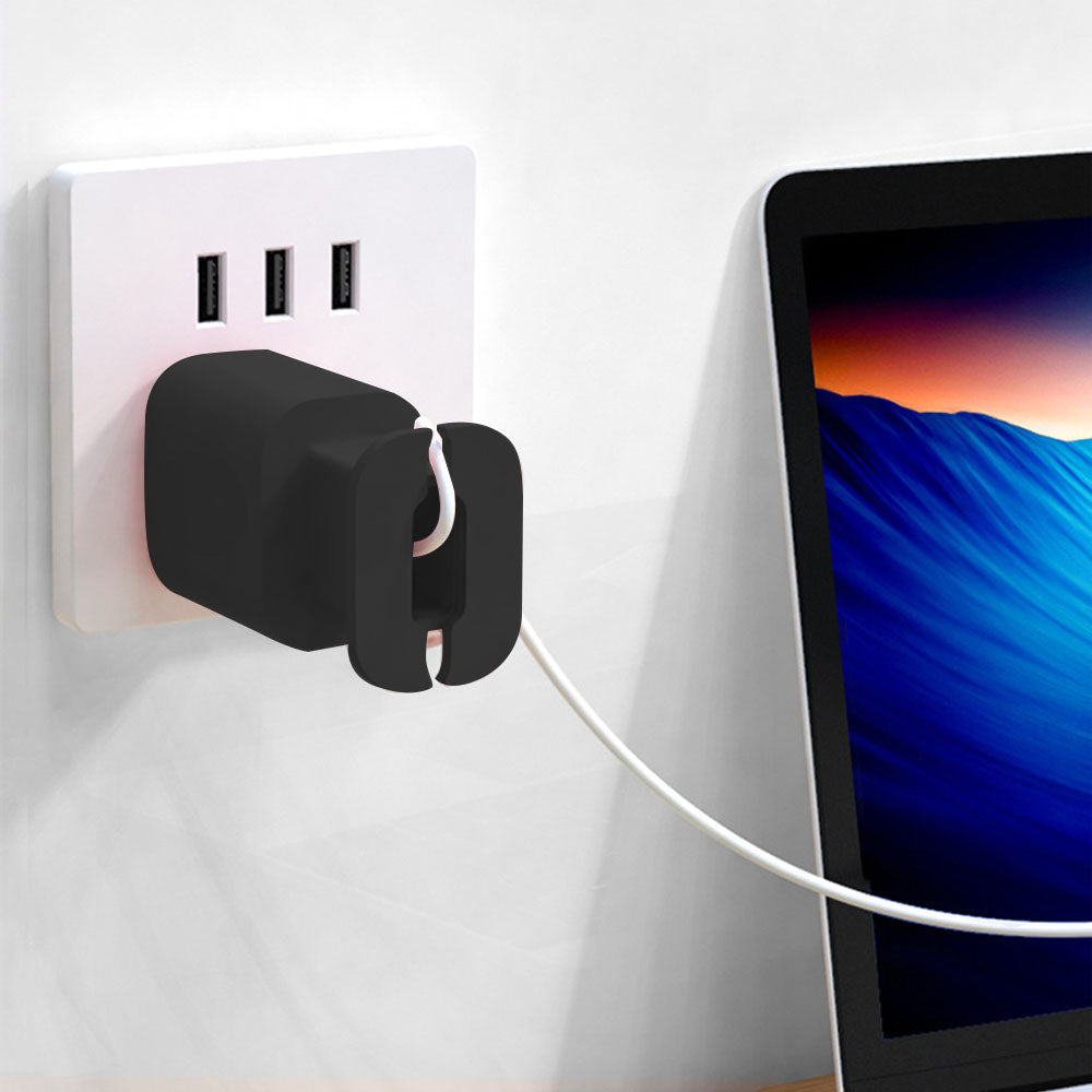 2 In 1 Silicone Charger Protector with Cord Wrap for Apple Phone 18W/20W Charger