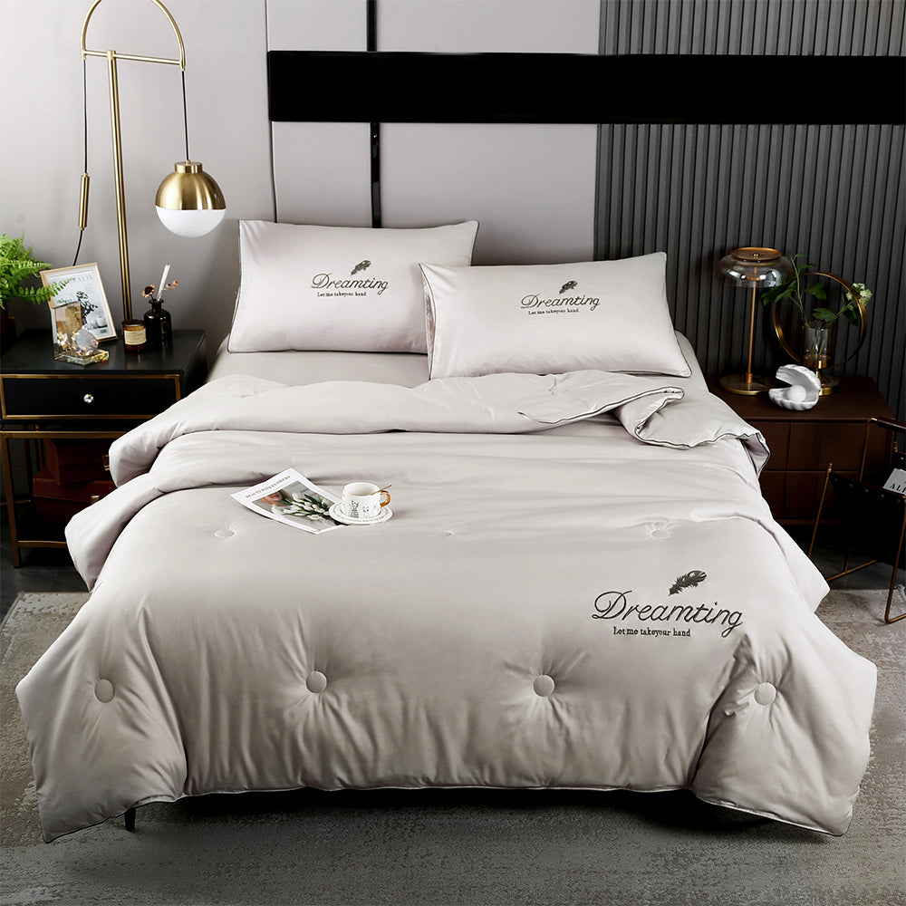 Summer Cool Feeling Quilt Bed Sheets and Pillowcases Set