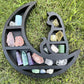 Wooden Shelf Halloween Crystal Display Shelf Decor-Cat in the Moon