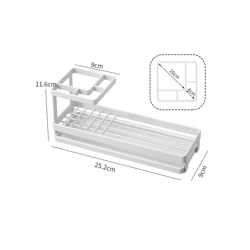 Toothbrush Holder 4 Slots Metal Tooth Brushing Organizer with Drainage