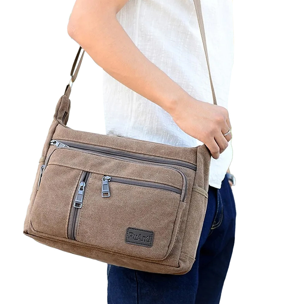 Men's Canvas Shoulder Messenger Bag Crossbody