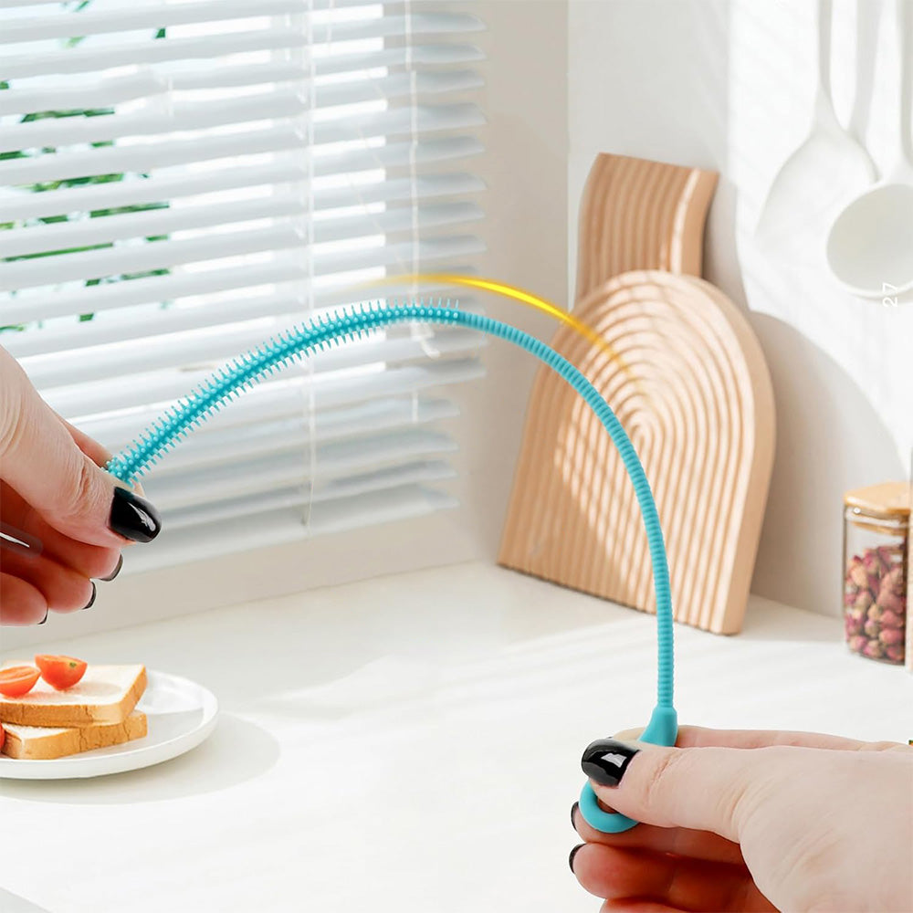 2Pcs Silicone Straw Cleaner Brush Non-slip Handle for Clearing Glass Smoothie Straws