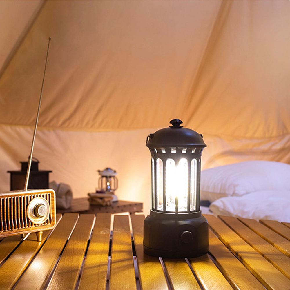 Retro Tent Camping Lantern LED Lantern Outdoor Portable Rechargeable Night Lamp