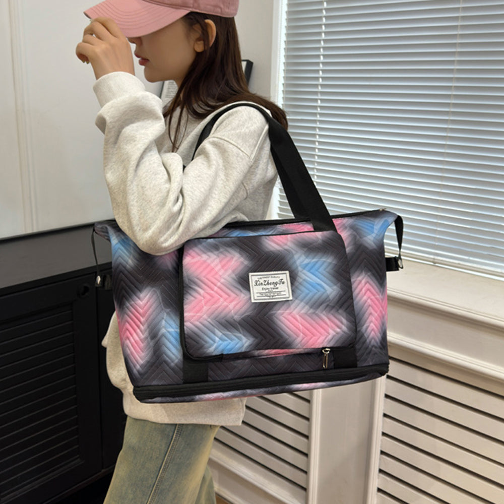 2Pcs Gradient Color Expandable Large-Capacity Travel Foldable Duffle Bag