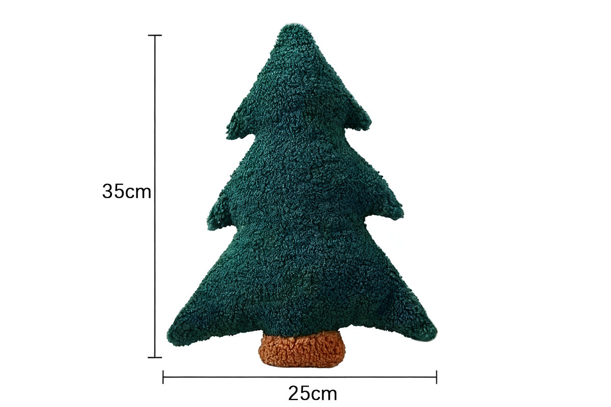 Christmas Tree Shaped Plush Pillow Soft Decorative Cushion for Holiday Home Decoration