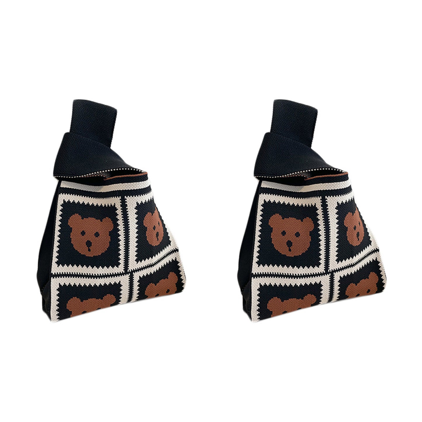 2Pcs Cute Knitted Wrist Bag-Bear
