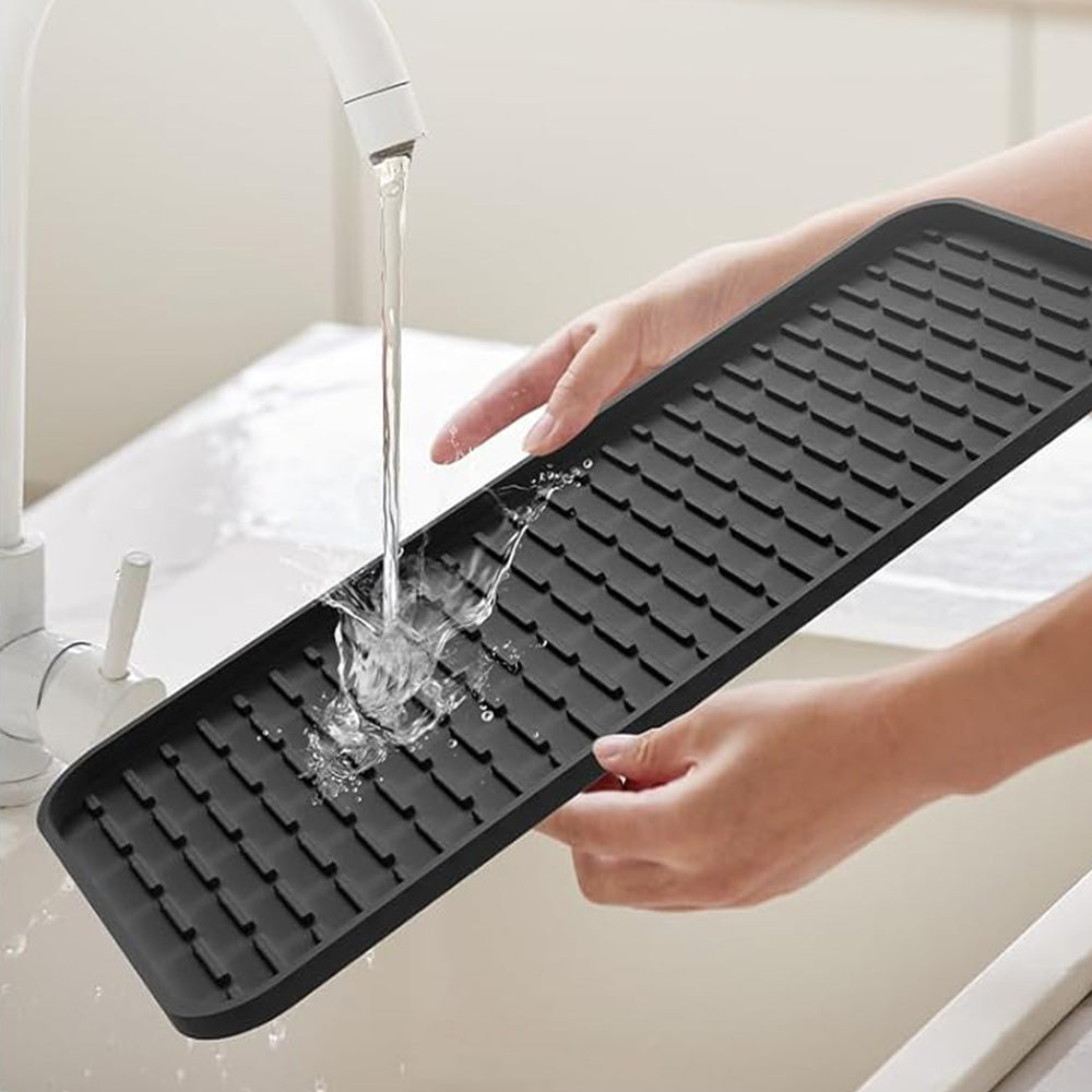 Silicone Coffee Mat Bar Mat with Detachable Dish Drying Mat for Coffee Maker Dish Rack