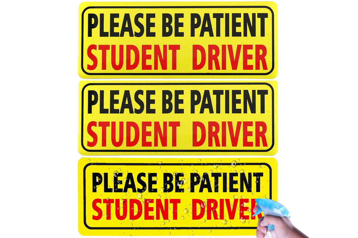 3Pcs Student Driver Car Signs Please Be Patient Bumper Sticker Decal for New Drivers