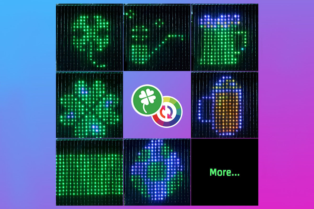 Smart Curtain Lights 400 LEDs Color Changing Dynamic DIY Light String with Music Sync