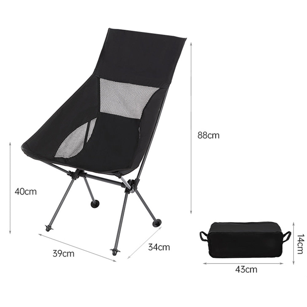 Lightweight Folding High Back Camping Chair With Head Support For Outdoor