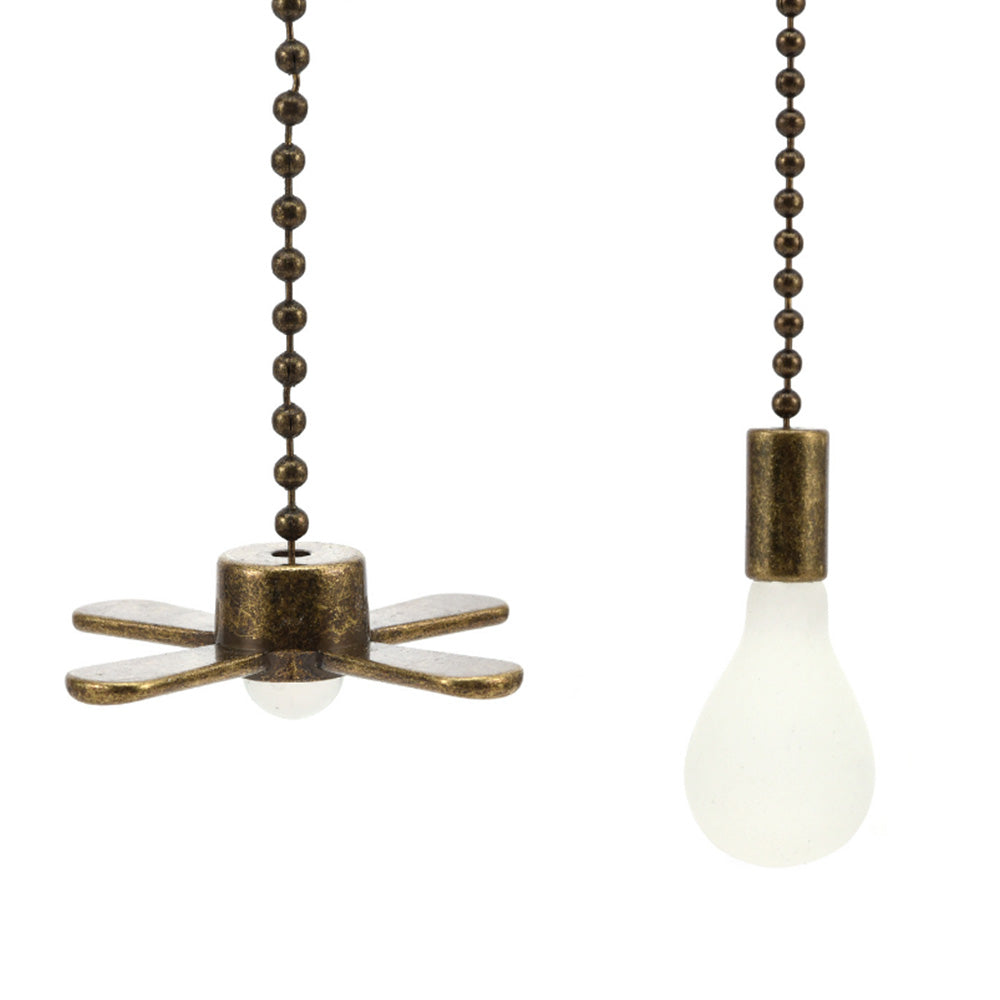 2Pcs Ceiling Fan Light Bulb Pull Chain Beaded Ball Extension Connector Decor