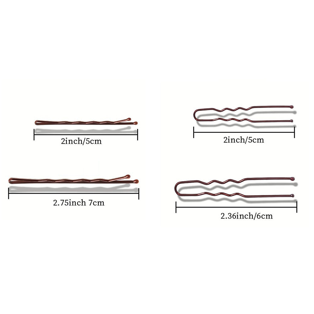 Hair Pins Set with Storage Box Bobby Pins & U Shaped Hair Clips Kit for Bun Updo Styling