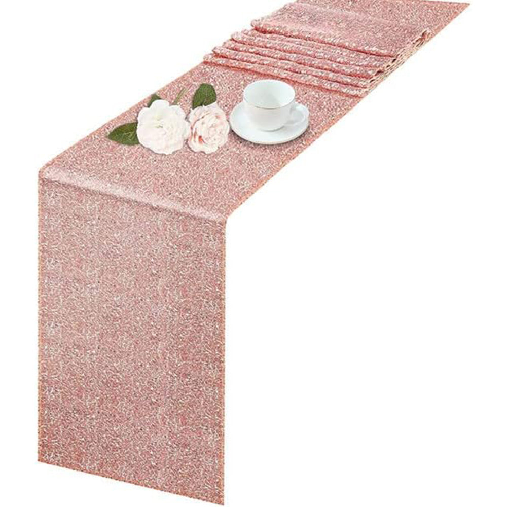 High Density Sequin Table Runner for Weddings Parties and Holidays-Rose Gold