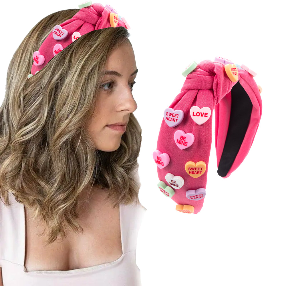 Love Heart Wide Knot Headbands for Women and Girls